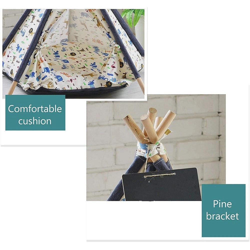 Trade Shop - Tenda Per Cani Gatti Rimovibile Lavabile Con Morbido Cuscino In Tela 60x60x90cm -