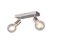 Faretti Barra 2 Spot Orientabili Acciaio Satinato 30 cm Barra Vannes GD Trio