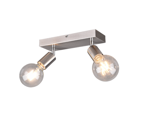 Faretti Barra 2 Spot Orientabili Acciaio Satinato 30 cm Barra Vannes GD Trio