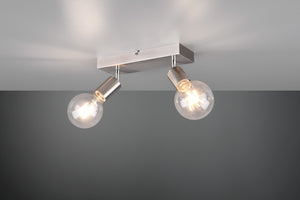 Faretti Barra 2 Spot Orientabili Acciaio Satinato 30 cm Barra Vannes GD Trio