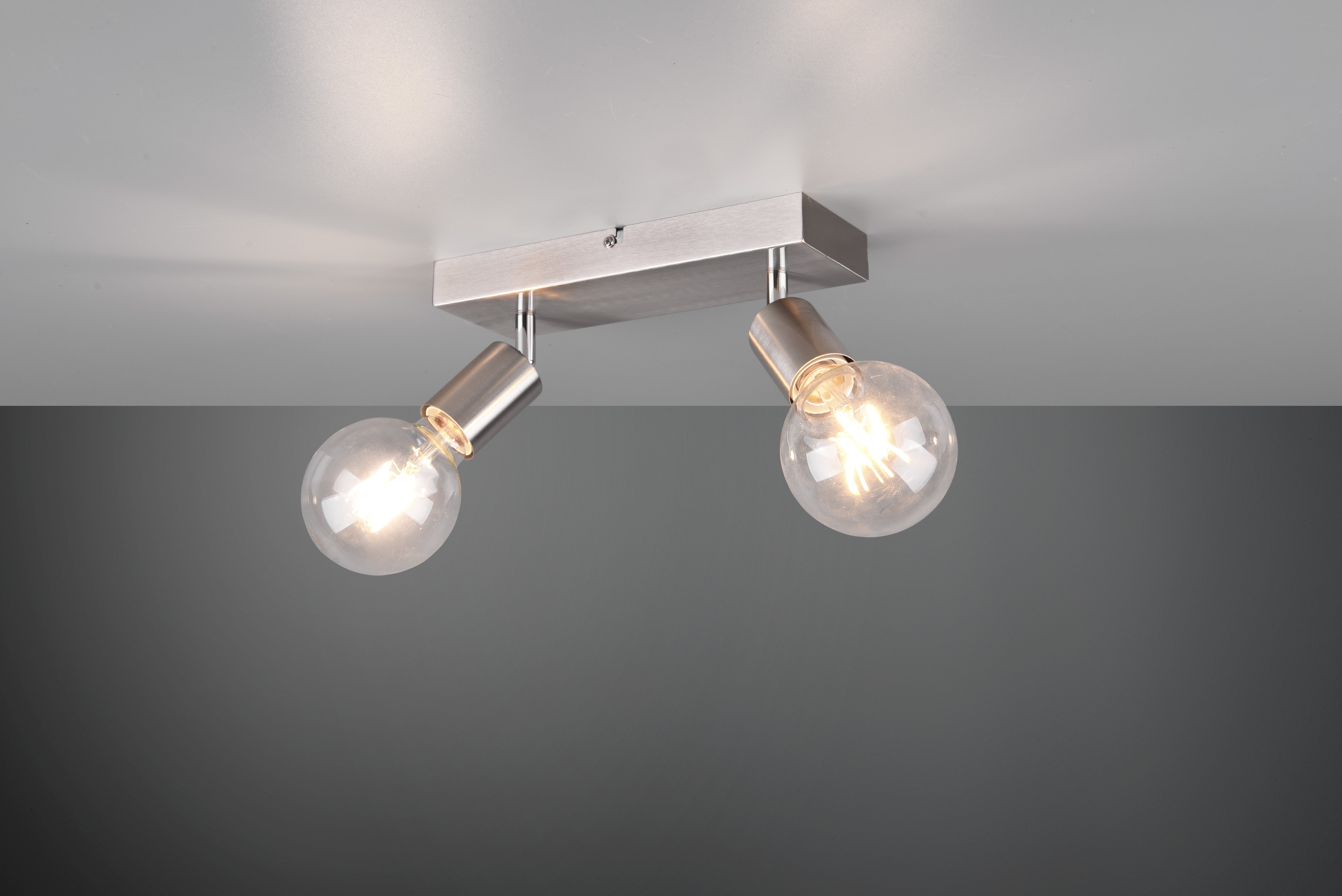 Faretti Barra 2 Spot Orientabili Acciaio Satinato 30 cm Barra Vannes GD Trio