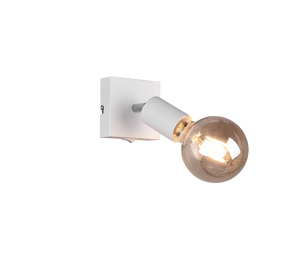 Faretto Spot Orientabile Parete Muro Bianco con Interruttore Vannes GD Trio