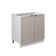Mobile lavello cucina Fame-Line GrigioBeige/Bianco 80 cm con ripiano, senza piano di lavoro Vicco