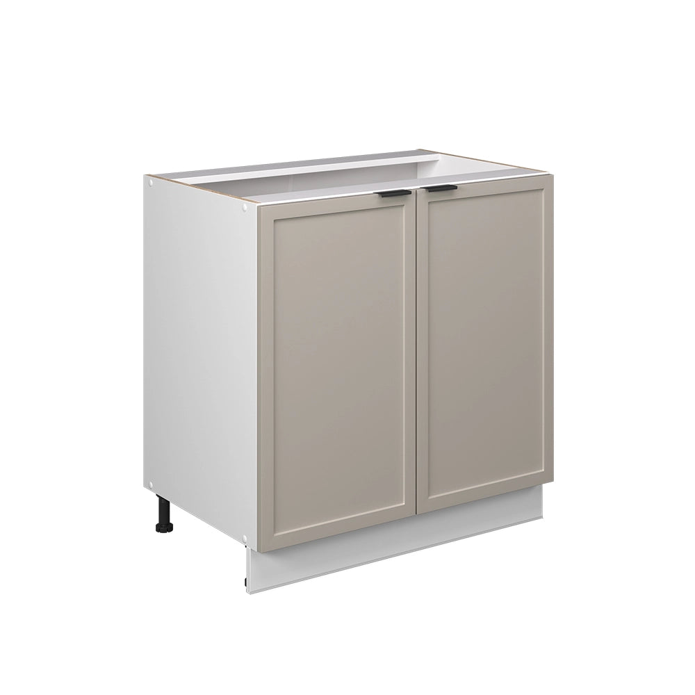 Mobile lavello cucina Fame-Line GrigioBeige/Bianco 80 cm con ripiano, senza piano di lavoro Vicco