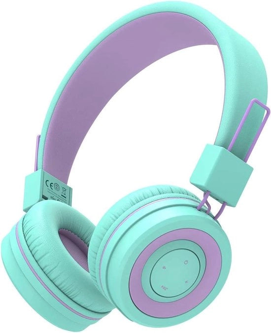 Cuffie Bluetooth per Bambini con Microfono, Regolazione del Volume e Disegno Ripiegabile