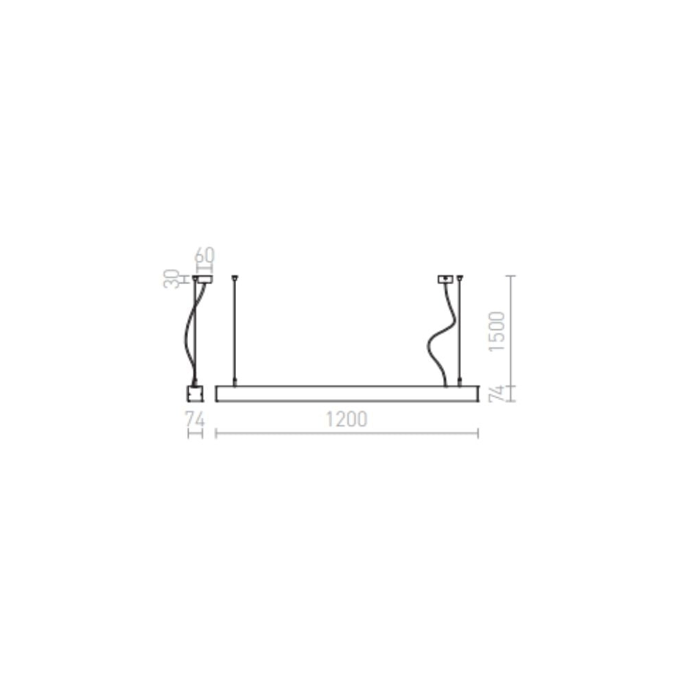 Lampadario LED PESANTE 75 a sospensione nero 230V LED 40W 3000K