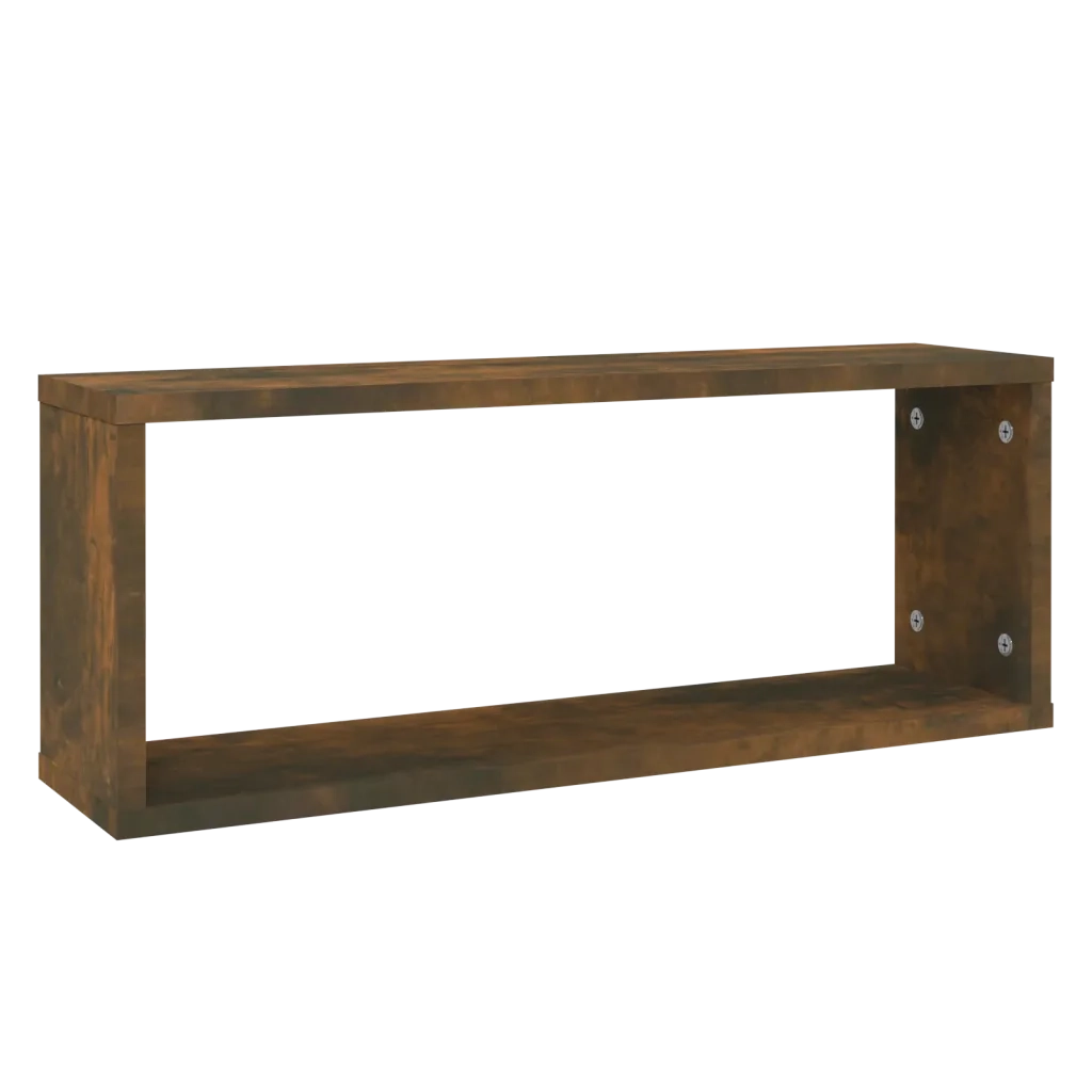 Mensole Parete Cubo 6pz Rovere Fumo 60x15x23 cm in Multistrato 815926