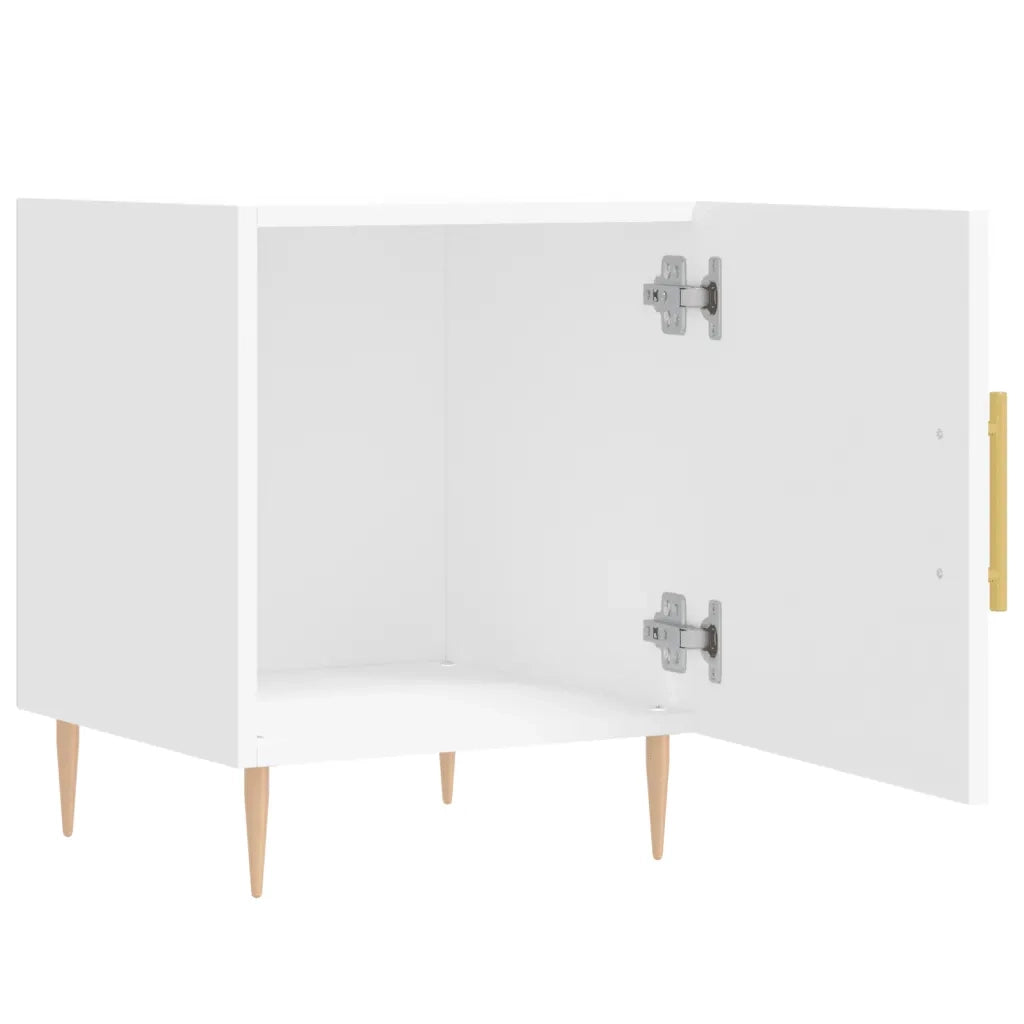 Comodino-Tavolino da notte Bianco 40x40x50 cm in Legno Multistrato