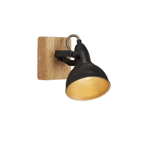 Spot Vintage Barnim Metallo Nero 1 Luce E14