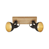 Spot Vintage Barnim Metallo Nero 2 Luci E14