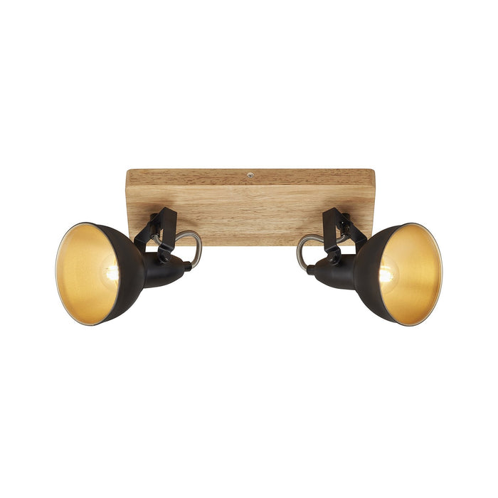 Spot Vintage Barnim Metallo Nero 2 Luci E14