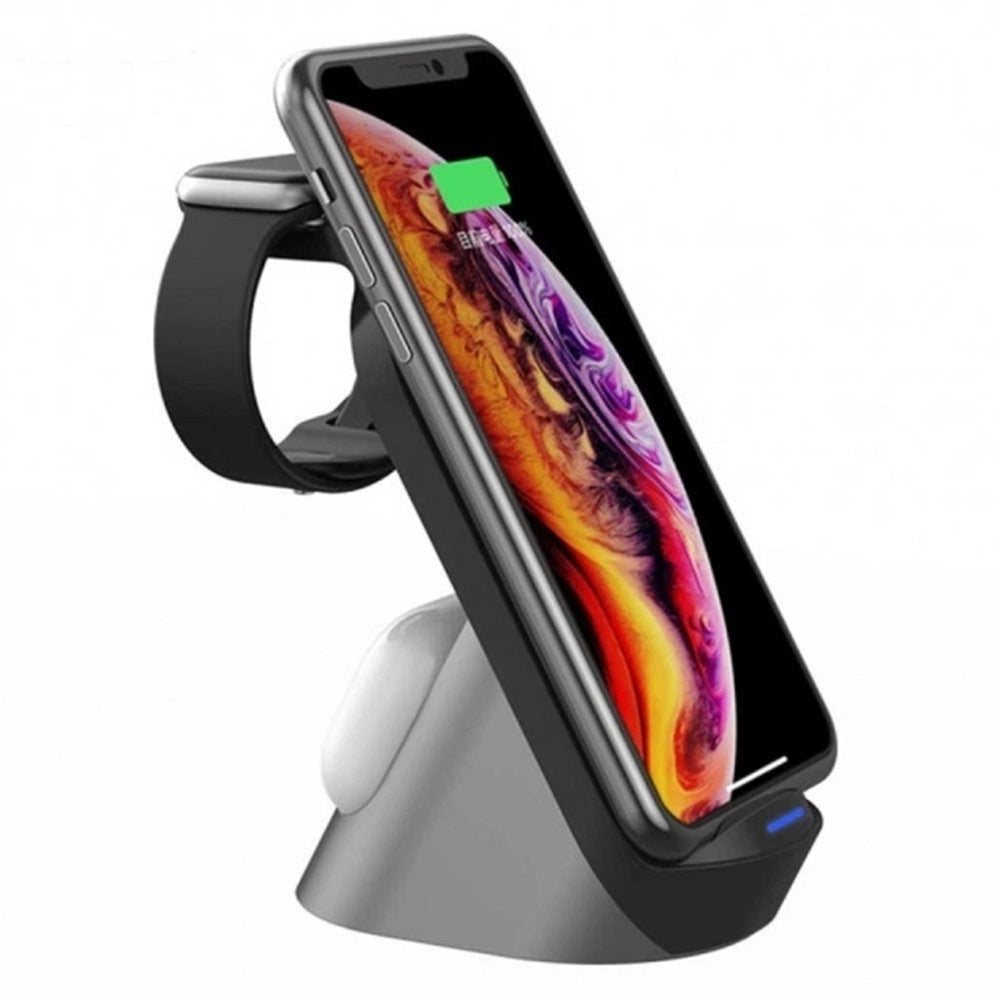 Trade Shop - Caricabatterie Supporto Di Ricarica Rapida Wireless 20w 3in1 Smartphone Smartwatch Q-wx600 -