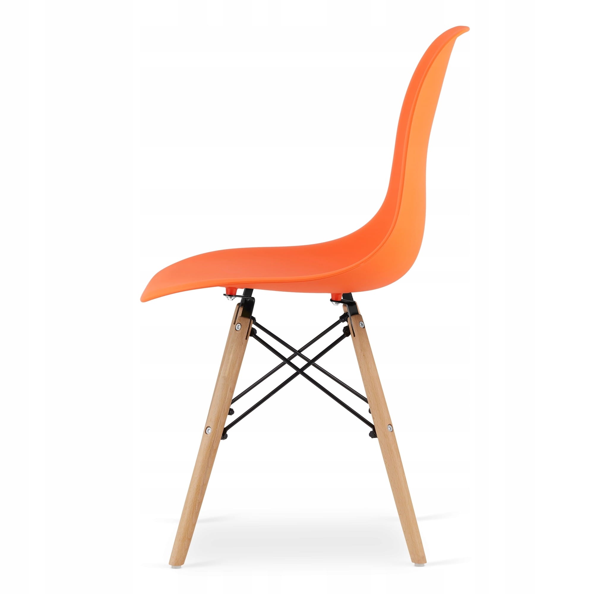 Set da tavolo Valora KOVA 80, tavolo rotondo bianco moderno + 4 sedie arancioni