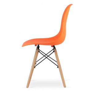 Set da tavolo Valora KOVA 80, tavolo rotondo bianco moderno + 4 sedie arancioni