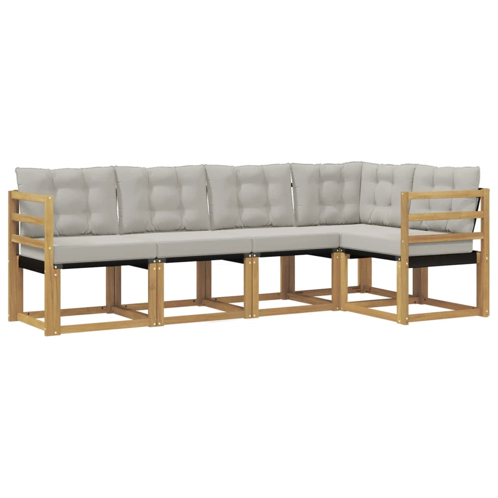 Set di divani da esterno 5 pcs Bianco e Grigio Chiaro 3389465