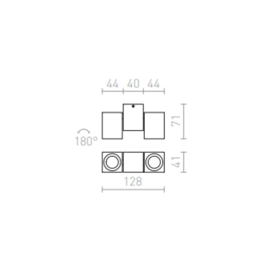 Faretto MARVEL II inclinabile alluminio 230V GU10 2x50W