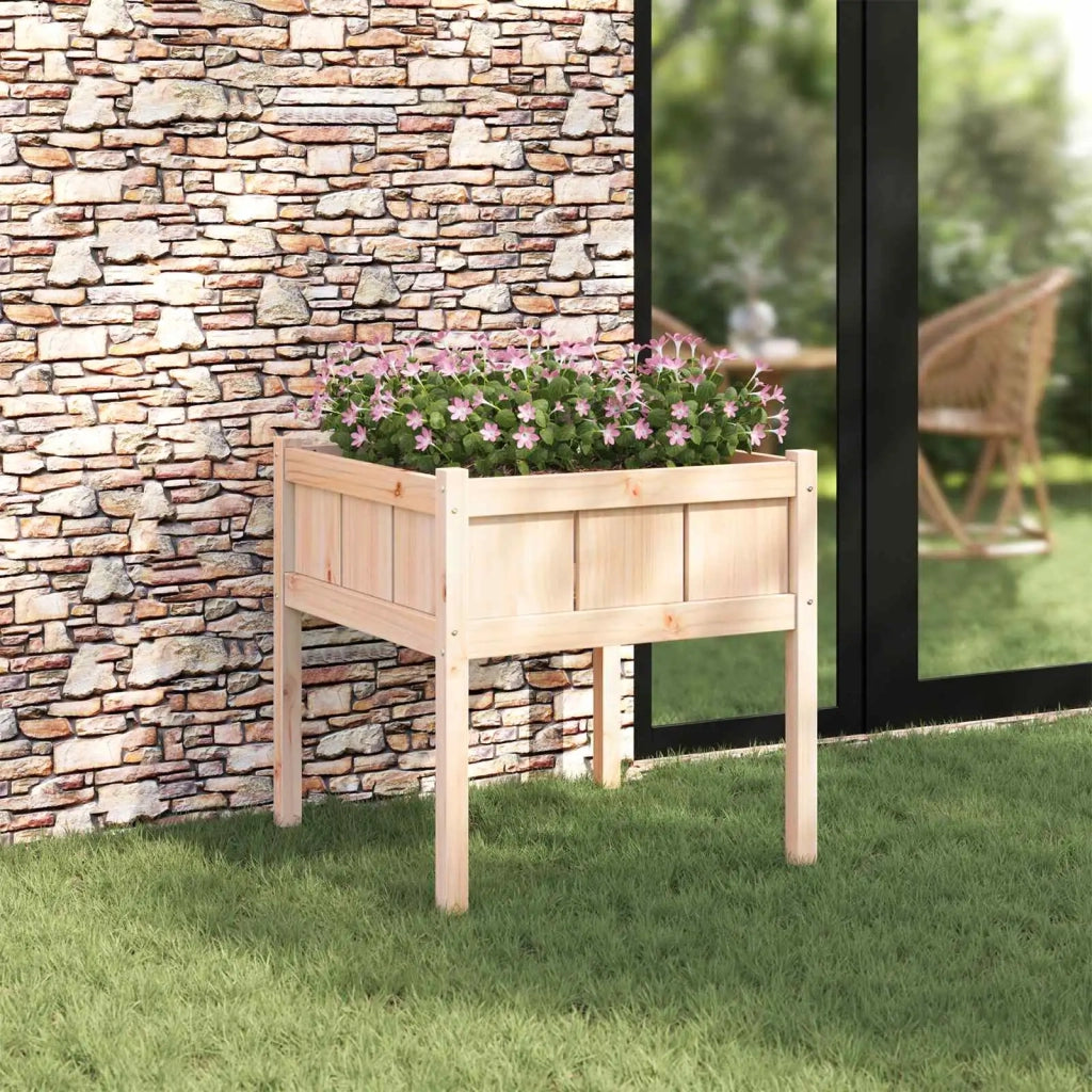 Vaso da giardino-Fioriera Esterno-Contenitore per Piante Natura 70 x 70 x 70 cm Pino massello