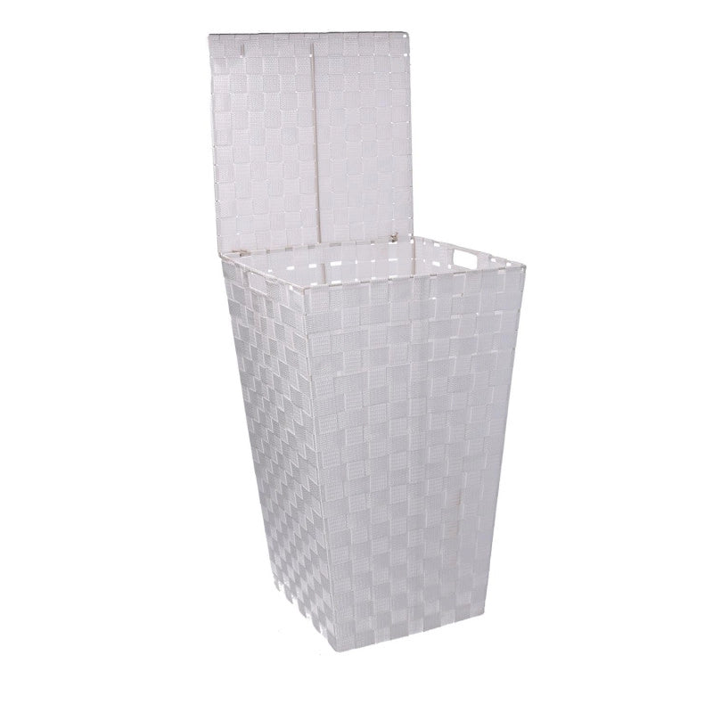 Cestone poliestere bianco quadro cm 33x33h53