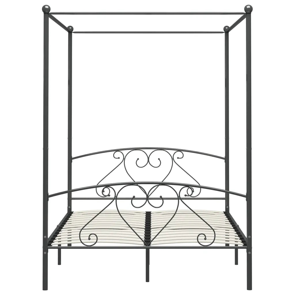 Giroletto Baldacchino senza Materasso Grigio 140x200 cm Metallo 284443