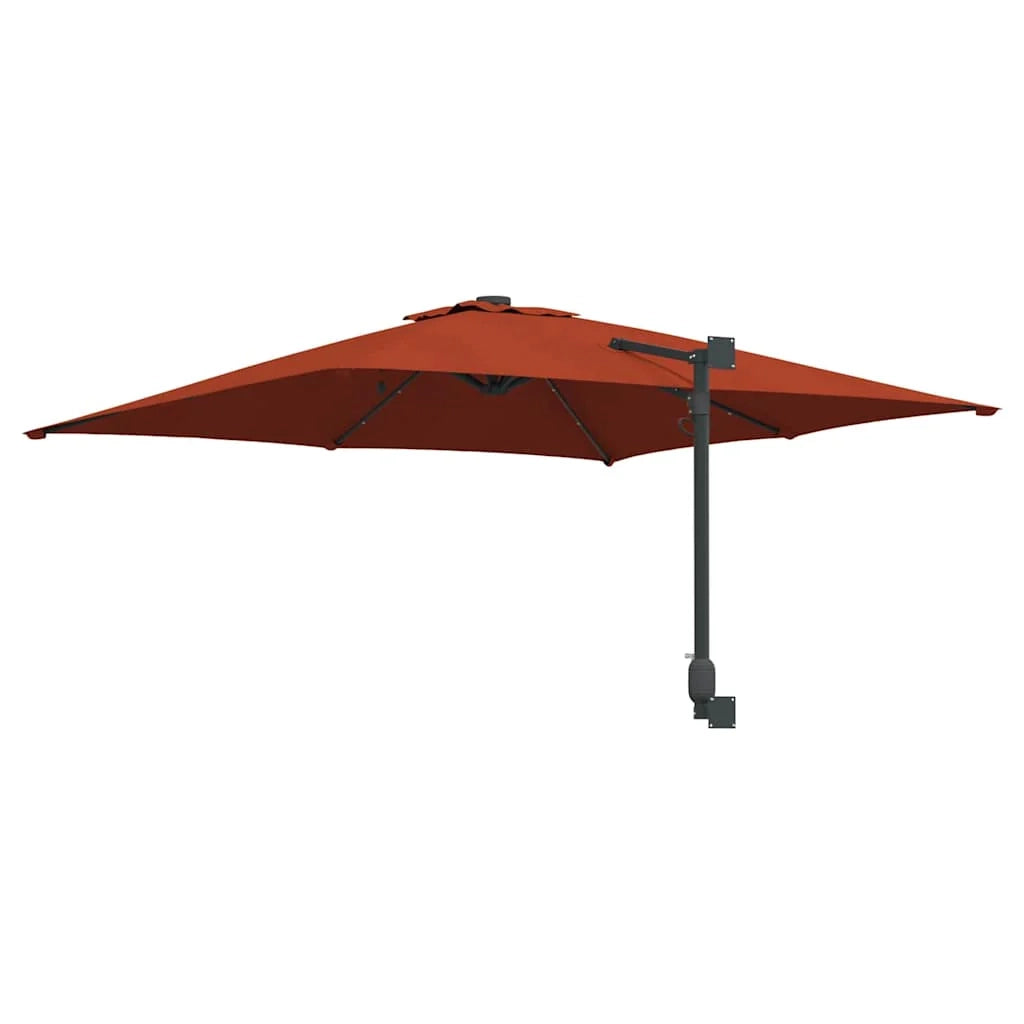 Moderno ombrellone da giardino basculante 248,5 x 247,5 x 160 cm con pratica illuminazione a LED poliestere terracotta 02_0058655