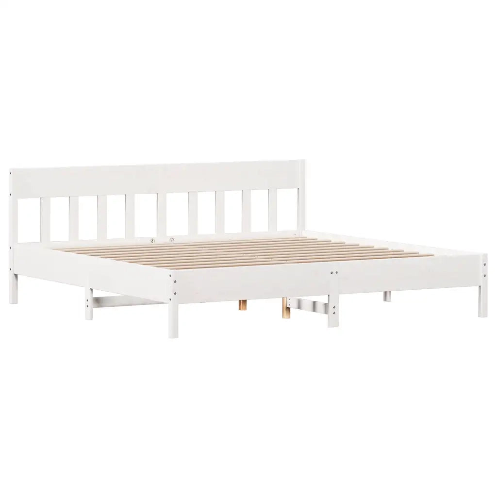 Letto senza Materasso Bianco 180x200 cm Legno Massello di Pino 3301858