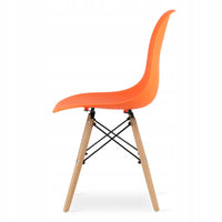 Set tavolo rotondo bianco Valora KOVA TODI 80 + 3 sedie OSAKA arancioni