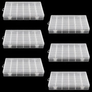 Scatole di Ordinamento 6 Unità - Scatola di Archiviazione Vetrata con Coperchio - Scatole per Assortimenti Regolabili - 36 Celle - Per Piccoli Componenti - Organizzazione Efficiente