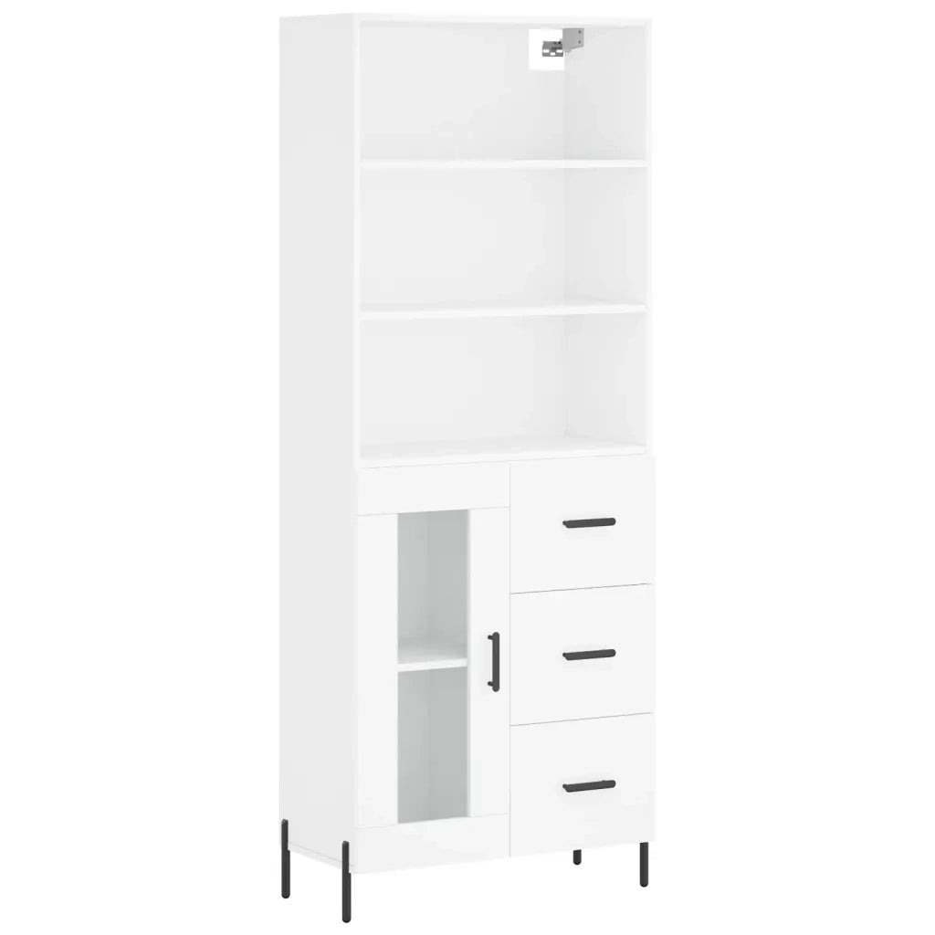Credenza | Madia | Buffet da pranzo | Armadio da pranzo Bianca 69,5x34x180 cm in Legno Multistrato