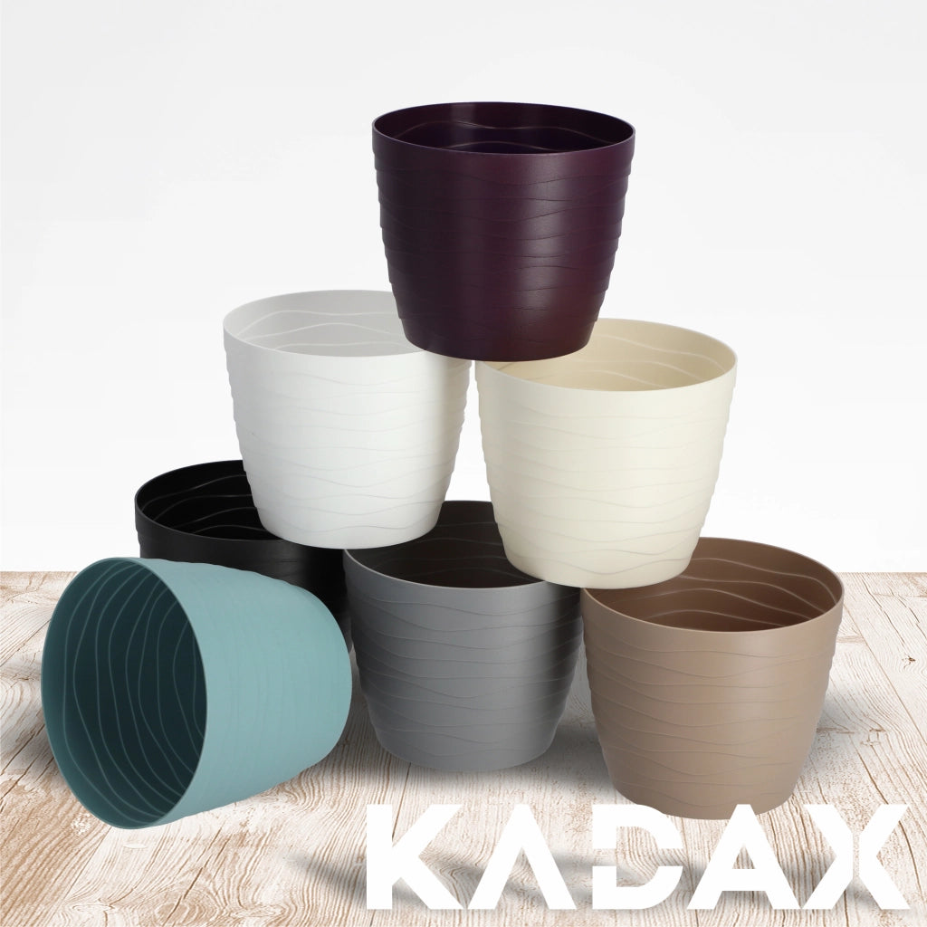 Vaso da fiori KADAX in plastica, rotondo, nero, 17 cm, per fiori e piante.