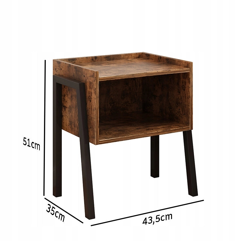 Comodino loft rustico mensola in legno industriale camera da letto
