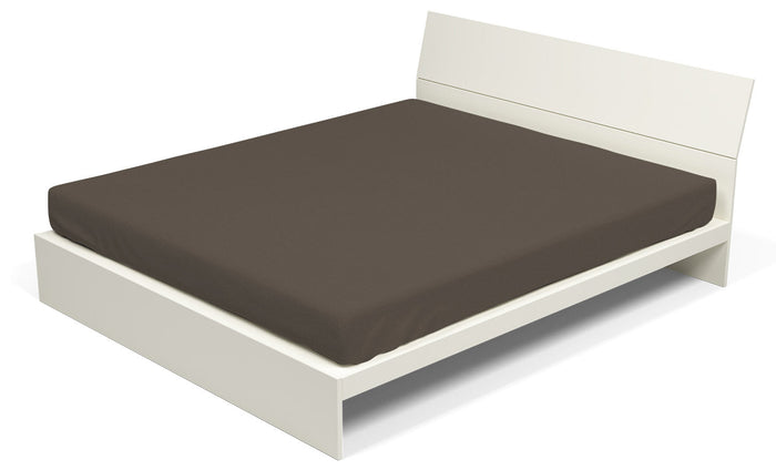 Lenzuolo Sotto con Angoli ed Elastico Tinta Unita Marrone Matrimoniale Maxy