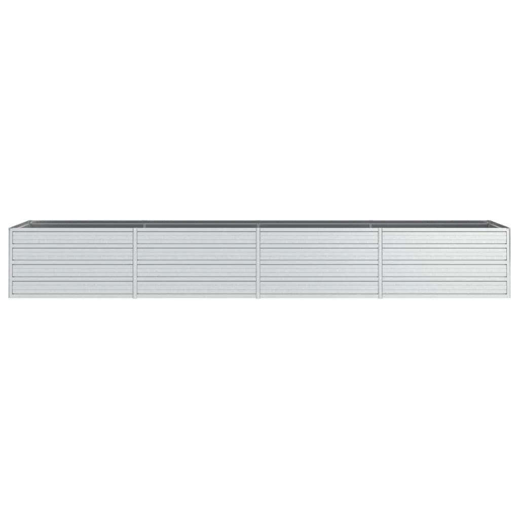 Fioriera rialzata per piante fiori patio giardino 320 x 80 x 45 cm acciaio zincato argento 02_0039433