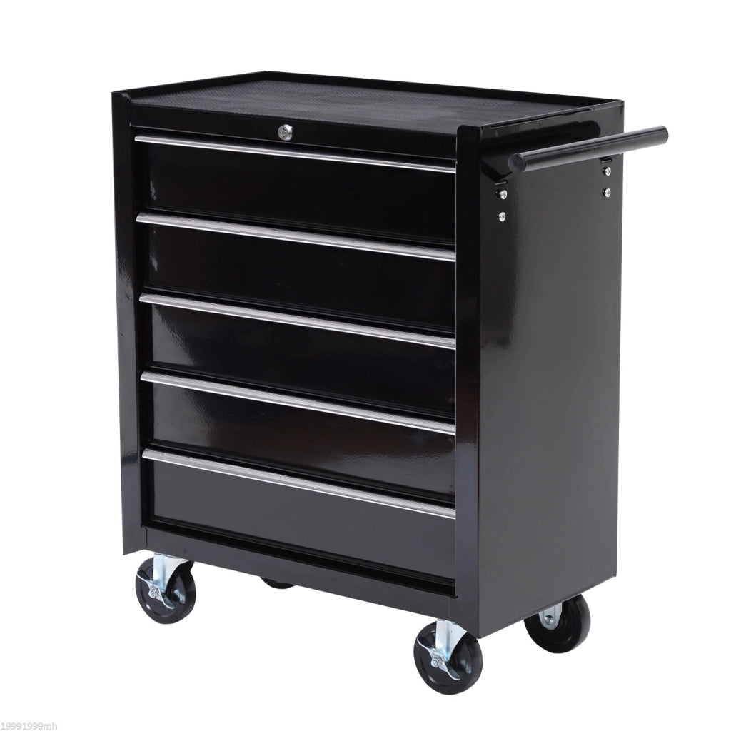 Cassettiera mobile con 5 cassetti ¨C zephmum ¨C nero, acciaio, 60x40x138