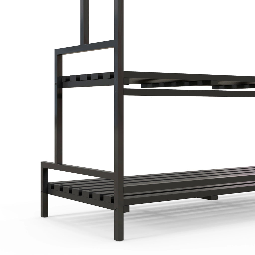 Fioriera 3 piani 6 ganci per interni ed esterni ¨C zephmum ¨C metallo nero 170x110x50 cm