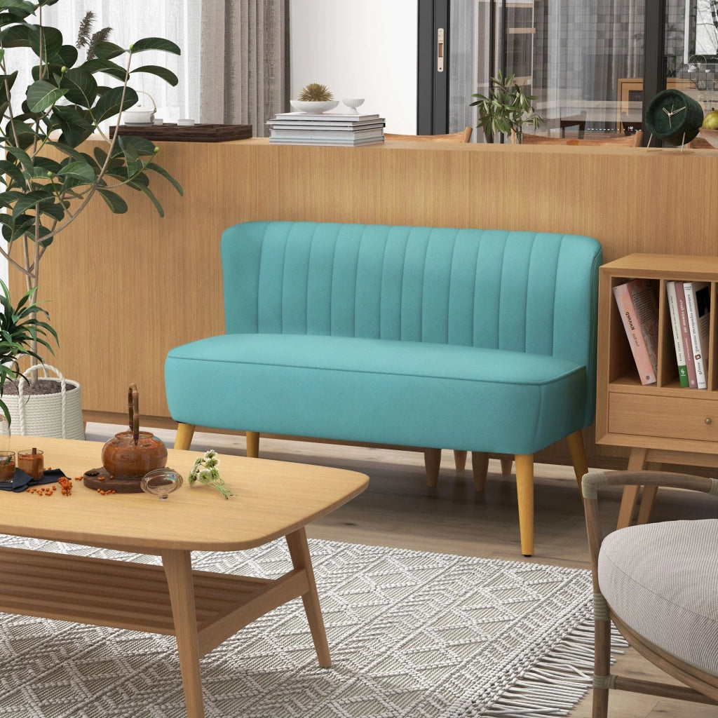 Divano 2 posti retrodesign ¨C zephmum ¨C verde, legno, 117x56,5x77