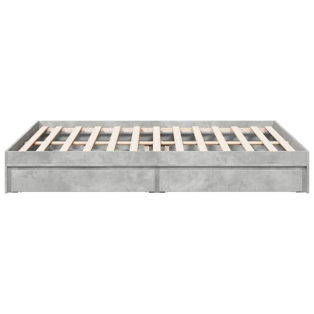 Giroletto Cassetti Grigio Cemento 160x200 cm Legno Multistrato