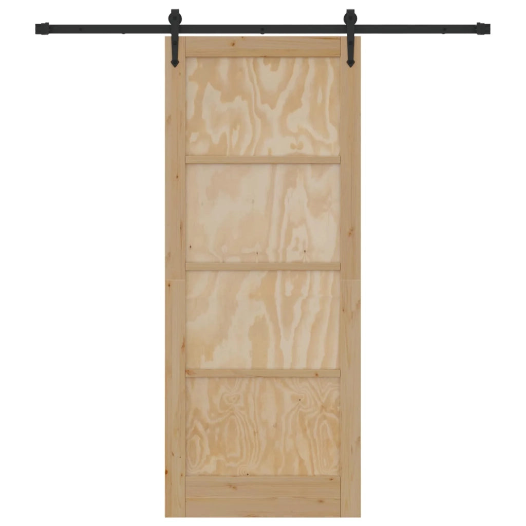 Porta scorrevole ORKDAL Naturale e Nero 86 x 211 cm 3445583