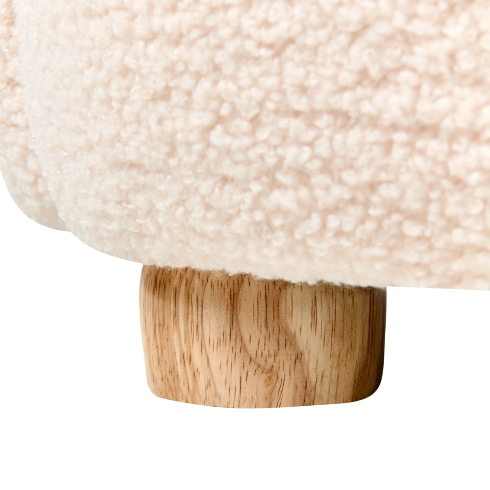 Poltrona per bambini Bouclé Gatto Bianco Sporco Tappezzeria Sedia bassa per bambini Forma