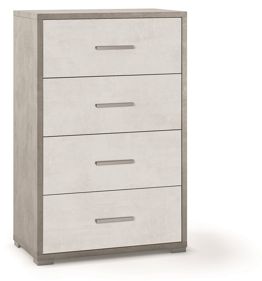 KIT MOBILE CASSETTIERA 4 H110 L71 P41 Cm STRUTTURA CEMENTO FRONTALE BIANCO SARMOG Db774k