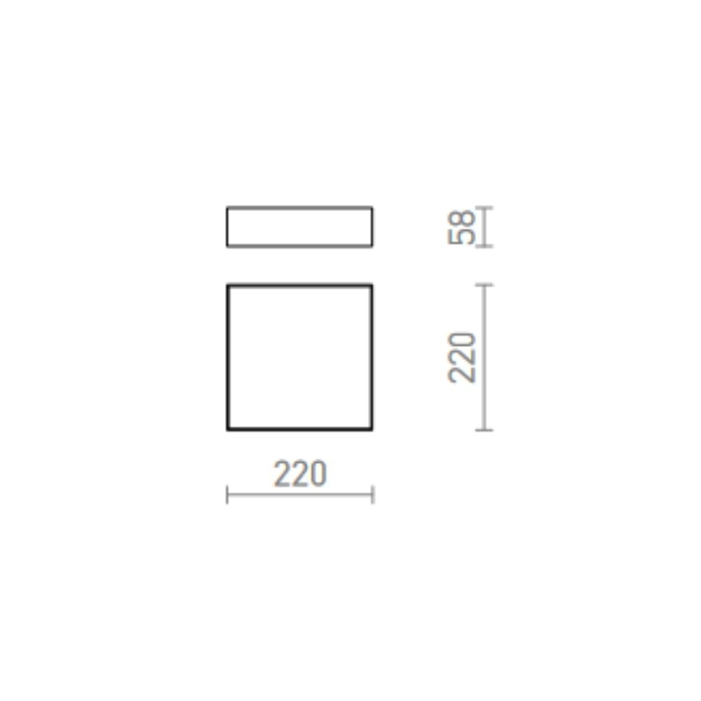 Plafoniera LARISA SQ 22 da soffitto nero  230V LED 20W  3000K