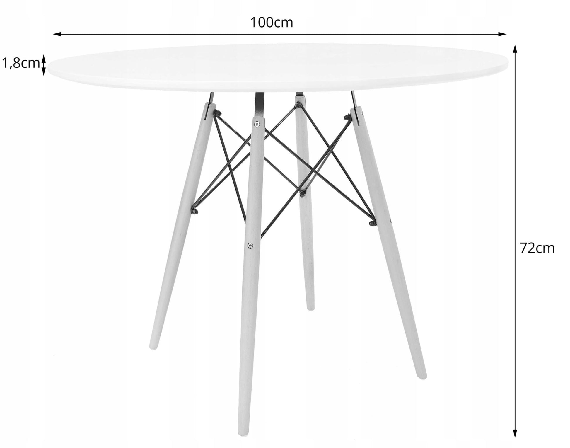 Set da tavolo Valora KOVA 100, tavolo rotondo bianco moderno + 4 sedie grigie