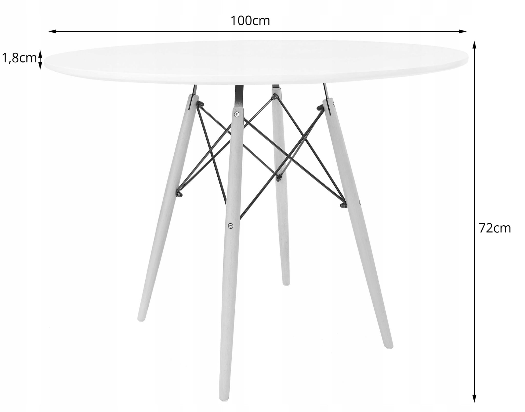 Set da tavolo Valora KOVA 100, tavolo rotondo bianco moderno + 4 sedie grigie