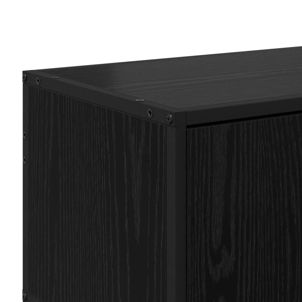 Mobile TV 80 x 34,5 x 40 cm Rovere Nero Legno ingegnerizzato 8010951