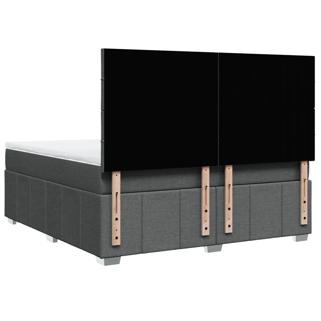 Giroletto a Molle con Materasso Grigio Scuro 180x200 cm Tessuto