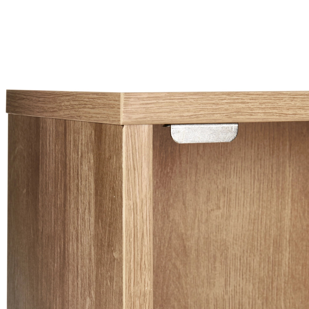 Armadietto da bagno in particelle di legno chiaro Rattan intrecciato 40 x 60 cm Boho Design