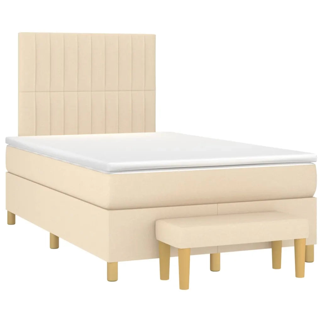 Giroletto a Molle con Materasso Crema 120x200 cm in Tessuto