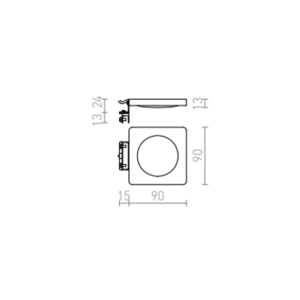 Lampada luce da bagno YOLO SQ sopra specchio cromo 12V= LED 4W IP44 3000K