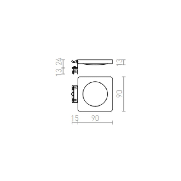 Lampada luce da bagno YOLO SQ sopra specchio cromo 12V= LED 4W IP44 3000K
