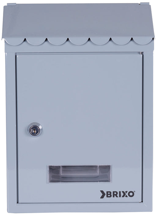 CASSETTA POSTALE BRIXO POPULAR IN LAMIERA COLORE GRIGIO CON TETTO L21xP7xH30 cm