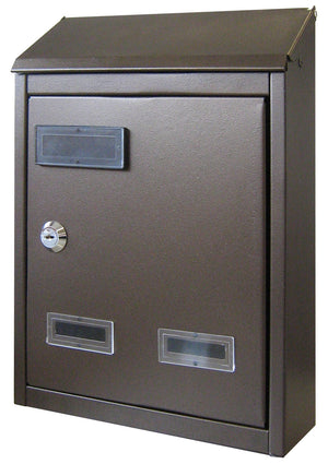 CASSETTA POSTALE CITY IN FERRO COLORE MARRONE/ORO-731.A  21x7xH30 cm